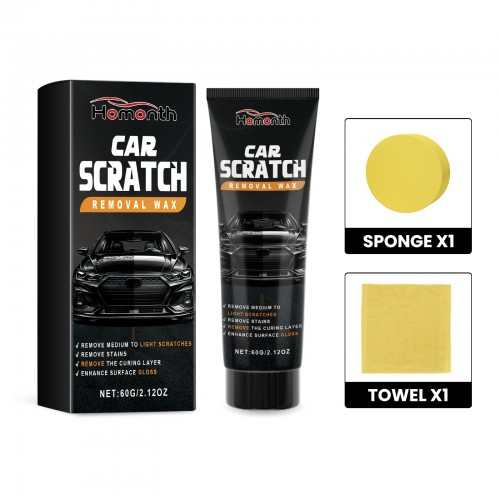 Homonth Car Scratch & Gloss Restoration Wax: Quick-Fix, Protective Shine for All Paint Colors 60g